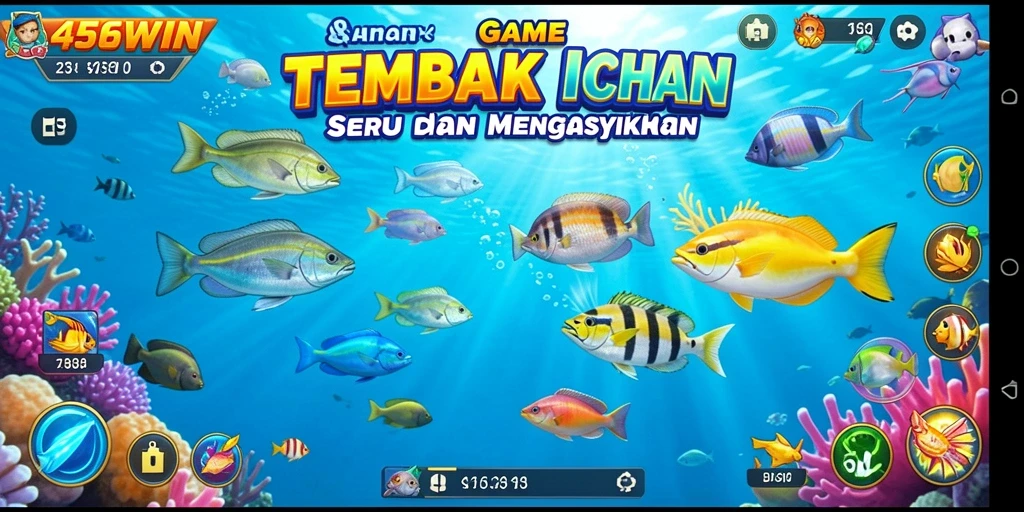 Screenshot gameplay 456WIN dengan aksi menembak ikan.