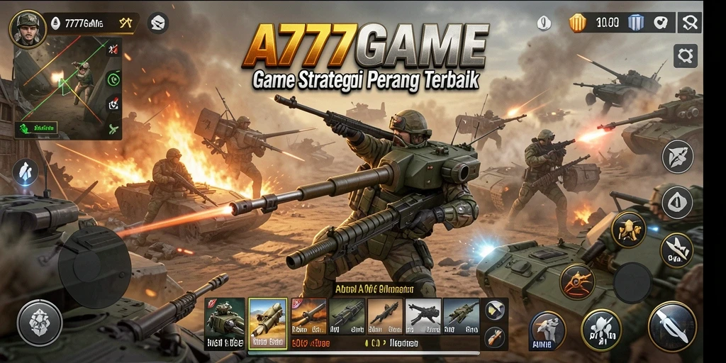 Tampilan gameplay A777GAME dengan aksi pertempuran yang intens.