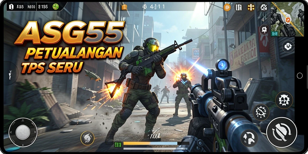 Screenshot ASG55 menampilkan aksi mendebarkan dalam gameplay TPS.