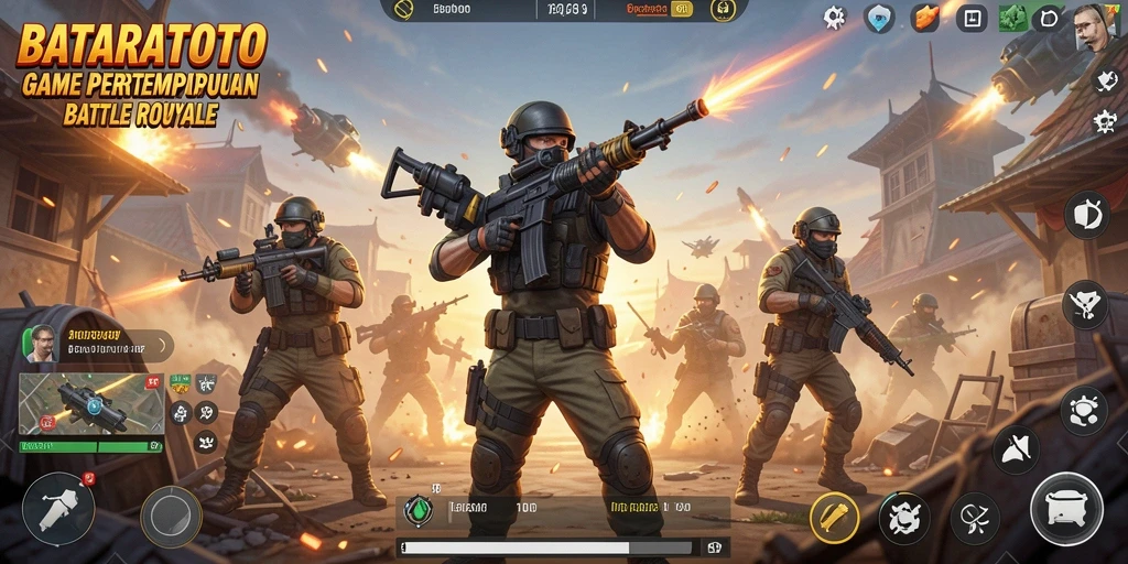 Gameplay mendebarkan dalam pertempuran Royale di BATARATOTO.