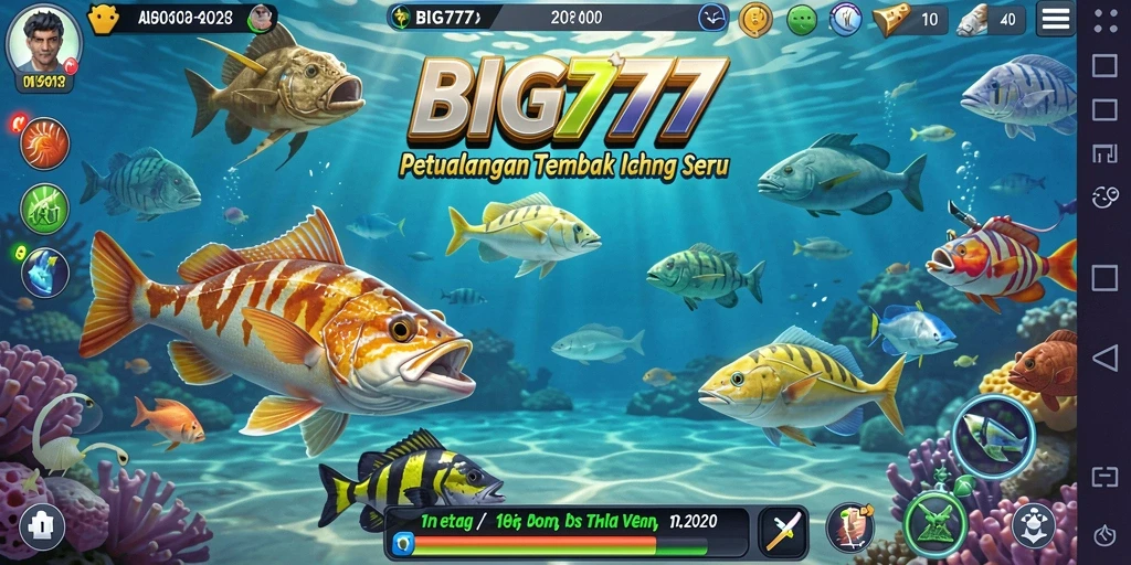 Tampilan gameplay seru di game Tembak Ikan BIG777.