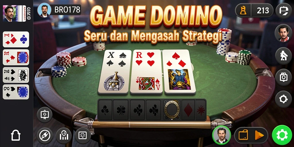 Tampilan gameplay seru dari BRO178 dalam permainan Domino.