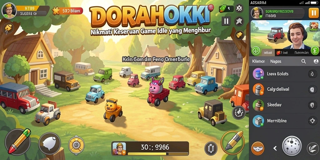 Tampilan menarik dari gameplay DORAHOKI yang seru.