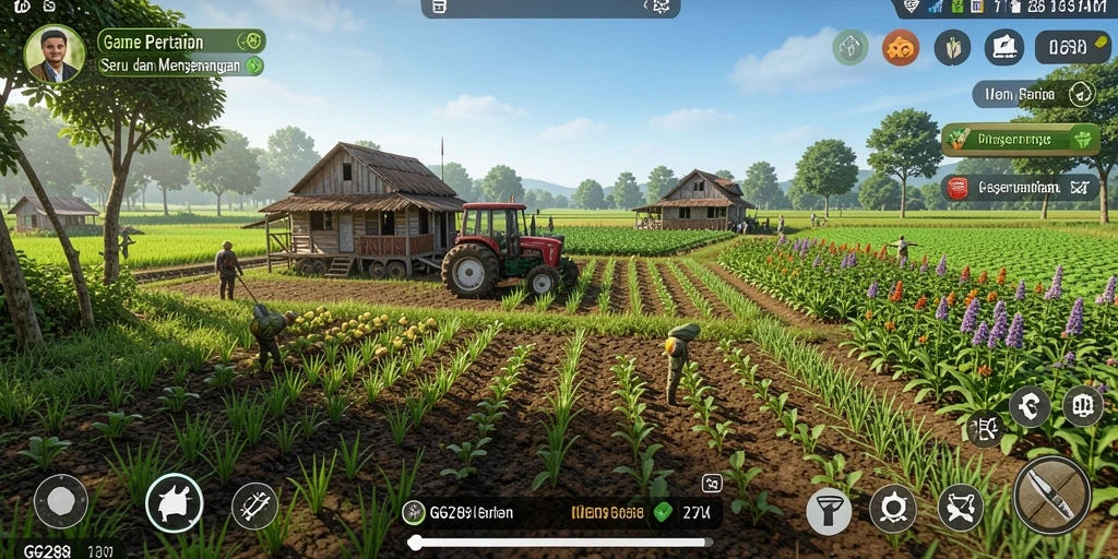 Screenshot gameplay GG288 yang menampilkan aktivitas pertanian yang seru.