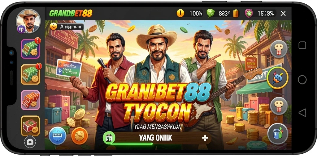 Tampilan gameplay <strong>GRANDBET88</strong> menunjukkan aktivitas manajerial yang mendebarkan.
