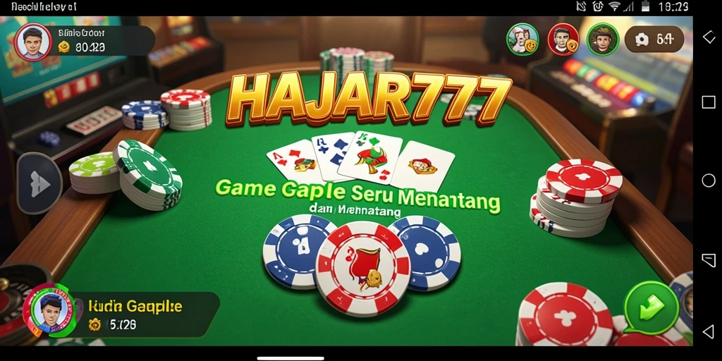 Gameplay seru dari HAJAR777 dengan suasana Gaple yang menantang.
