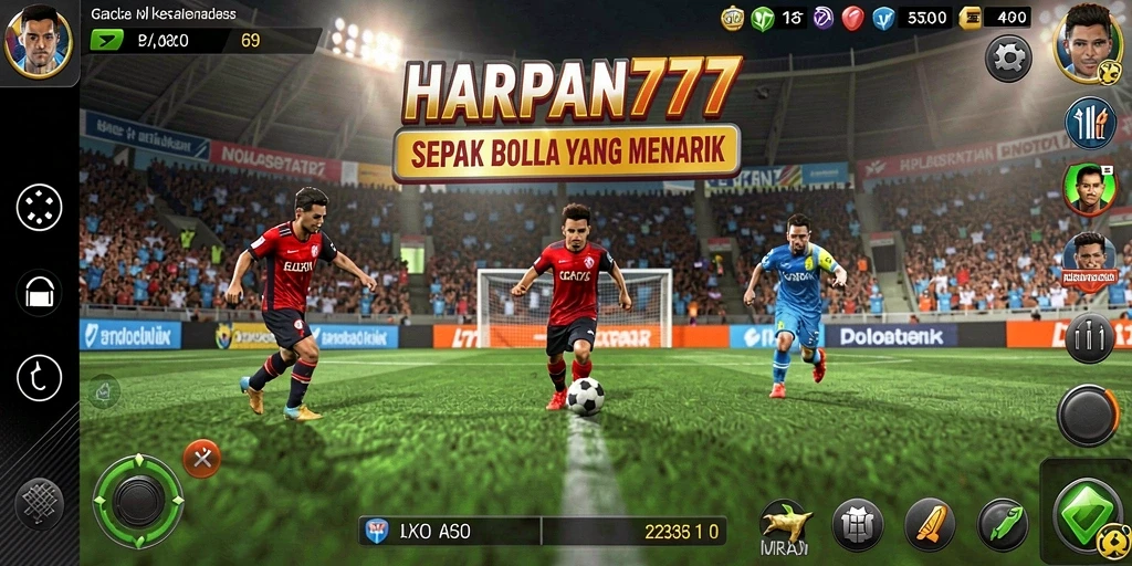 Screenshot gameplay HARAPAN777 menampilkan serunya pertandingan sepak bola.