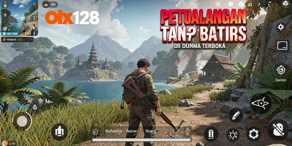 Screenshot gameplay OLX128 menunjukkan dunia terbuka yang luas dan grafis menakjubkan.