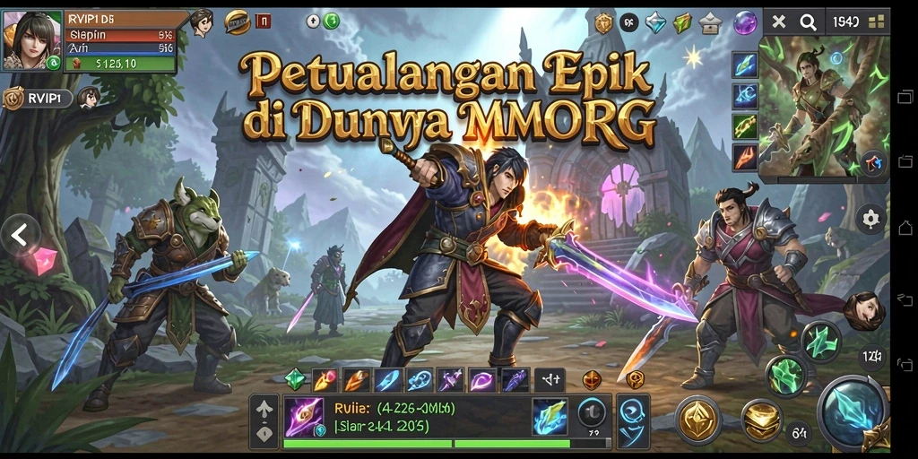 Tampilan gameplay RVIP1 yang menarik dan penuh aksi dalam dunia MMORPG.