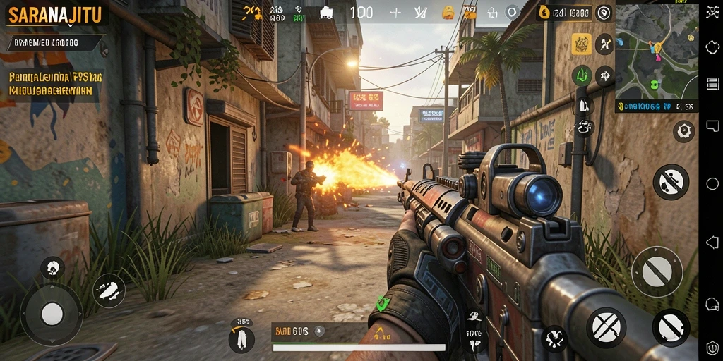 Tampilan screenshot dari gameplay SARANAJITU yang mendebarkan.