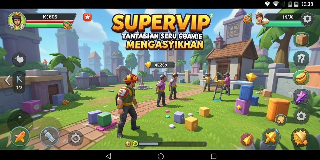 Screenshot gameplay SUPERVIP yang menunjukkan tantangan puzzle seru.