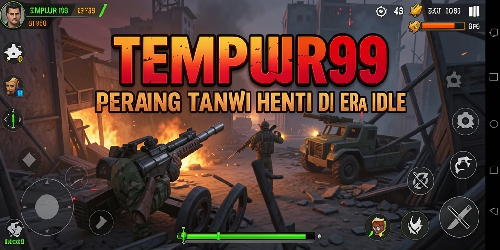 Screenshot TEMPUR99 menampilkan karakter berperang dalam mode idle.