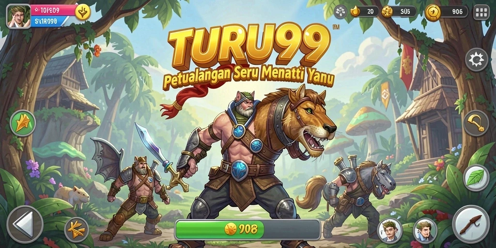 Tampilan gameplay TURU99 menunjukkan dunia petualangan yang menakjubkan.