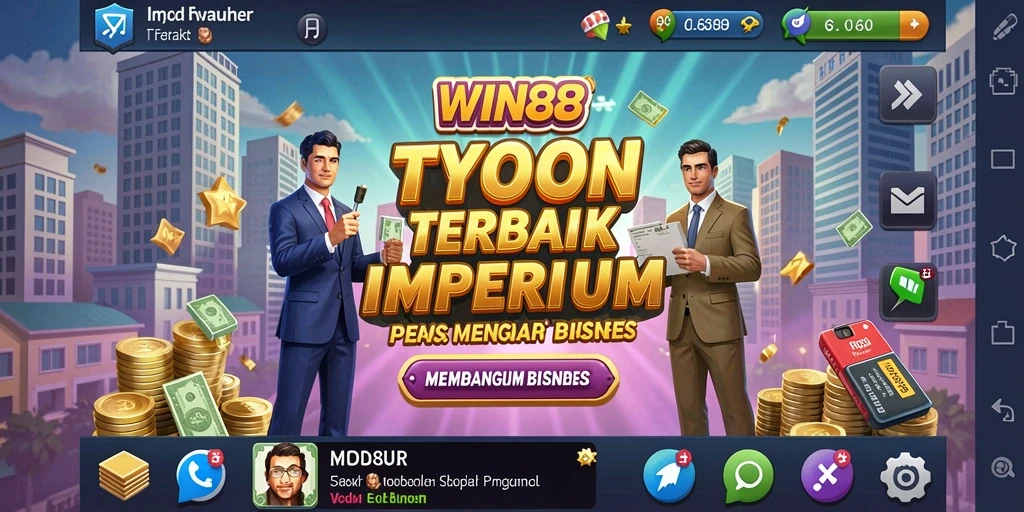 Tangkapan layar <strong>WIN88</strong> menunjukkan pengguna merancang bisnis mereka di dunia Tycoon.